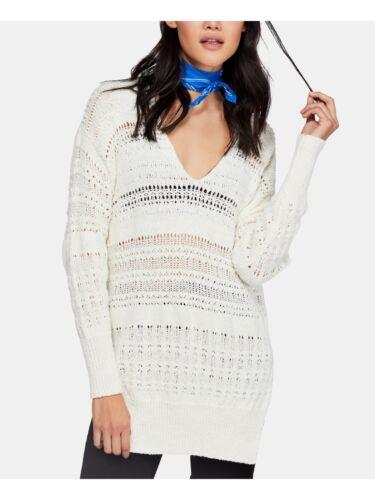 t[s[|[ FREE PEOPLE Womens Ivory Long Sleeve Scoop Neck Sweater SP fB[X