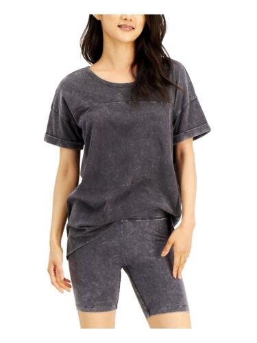 HIPPIE ROSE Womens Gray Short Sleeve Jewel Neck T-Shirt M レディース
