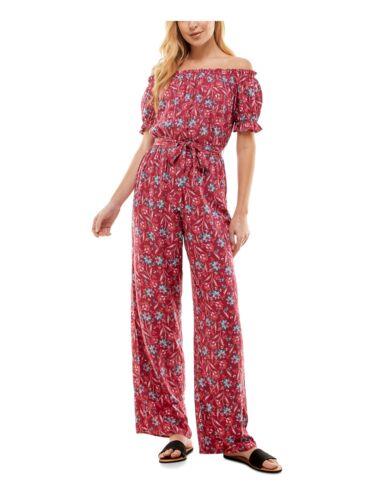 LOXg KINGSTON GREY Womens Burgundy Self Tie Belt Straight leg Jumpsuit XXS fB[X