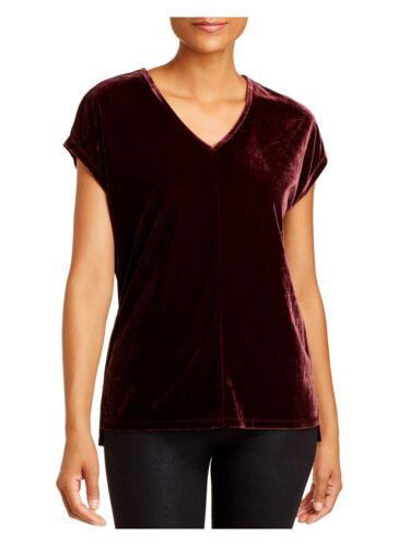 ダナ キャラン DONNA KARAN Womens Purple Cap Sleeve V Neck Top S レディース