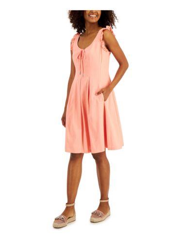 INC DRESSES Womens Pink Up Front Sleeveless Knee Length Fit + Flare Dress 6 レディース