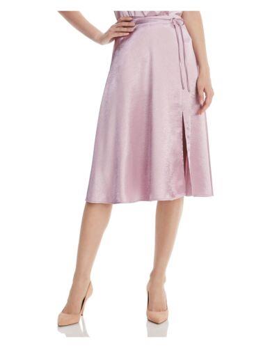 WC[ JOIE Womens Purple Belted Midi Pleated Skirt Size: 12 fB[X