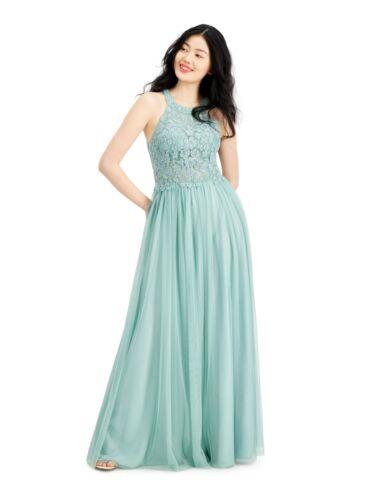 SPEECHLESS Womens Green Gown Sleeveless Halter Full-Length Prom Dress 11 レディース