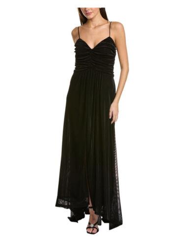 ドナキャランニューヨーク DONNA KARAN NEW YORK Womens Black Lined Padded Slit Spaghetti Strap Gown Dress 4 レディース