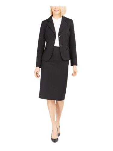 LE SUIT Womens Black Below The Knee Wear To Work Pencil Blazer Skirt Suit 18 レディース