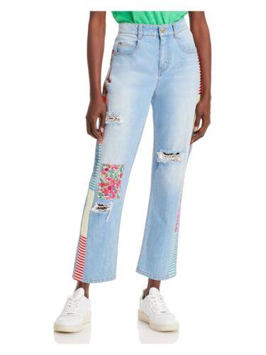 HELLESSY Womens Blue Zippered Pocketed Ripped Straight leg Jeans 4 レディース