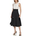 カルバン・クライン ベルト（レディース） Calvin Klein カルバンクライン Two-Tone Midi A-Line Dress with Belt レディース