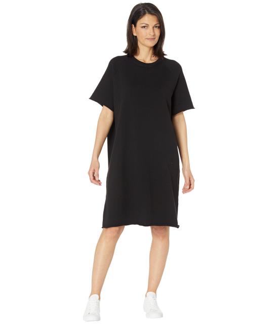 Eileen Fisher アイリーンフィッシャー Crew Neck Knee Length Dress in Organic Cotton French Terry レディース