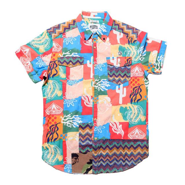 ビリオネアボーイズクラブ Billionaire Boys Club Men Axis Woven Short Sleeve Shirt (pink / deep sea coral) メンズ