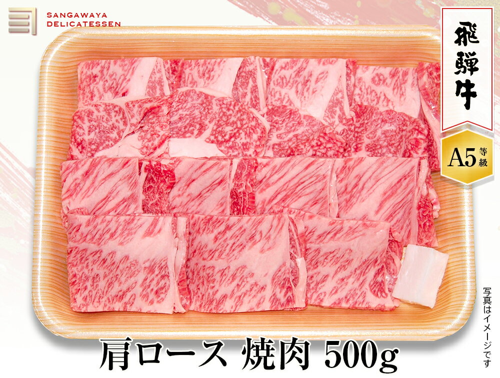 飛騨牛 【飛騨牛 A5等級】肩ロース焼き肉　500g　送料無料！　　父の日ギフト 父の日 牛肉 贈答 a5等級 お中元・お歳暮・季節のギフト他・内祝い・お祝い・お礼・誕生日プレゼント