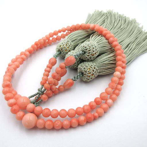 【希少!!!】 【念珠袋付き】 深海ガーネ 念珠 数珠 本連 約4.75〜5mm玉 八宗用 女性用 男性用 男女共用..