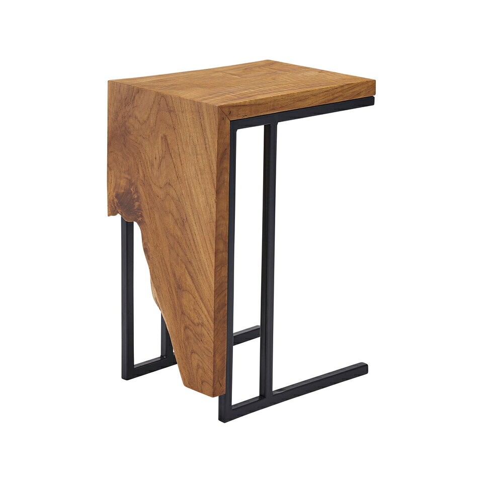 【マラソン限定 ポイント2倍】サイドテーブル サイドテーブル ナイトテーブル 机 天然木 木製 スチール ブラウン チーク ソファサイド リビング おしゃれ シンプル モダン ヴィンテージ コの字 四角 チーク そのもの 形状 フォルム ひとつひとつ 表情 こと シリーズ