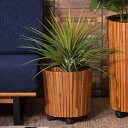 【ボーナスSALE開催中】ウッドプランター S 観葉植物 カバー おしゃれ 植物 木製 インテリア キャスター 天然木 チーク ラッカー塗装 スチール 塗装