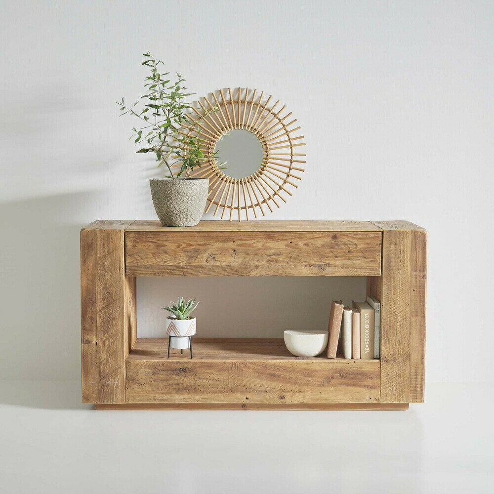 コンソール パイン古材 ラック 収納 ディスプレイ コレクション 引き出し付き 古材 天然木 パイン材 ナチュラル