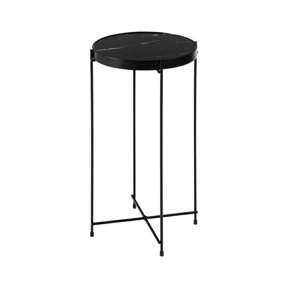 ■サイドテーブル シック 雰囲気 ブラック スチール シンプル デザイン 展開 シャープ モダン ミニテーブル ソファサイド 石目調 スタイリッシュ 机 テーブル かっこいい ■商品説明シックな雰囲気を漂わせる石目調とブラックスチール 。シ...