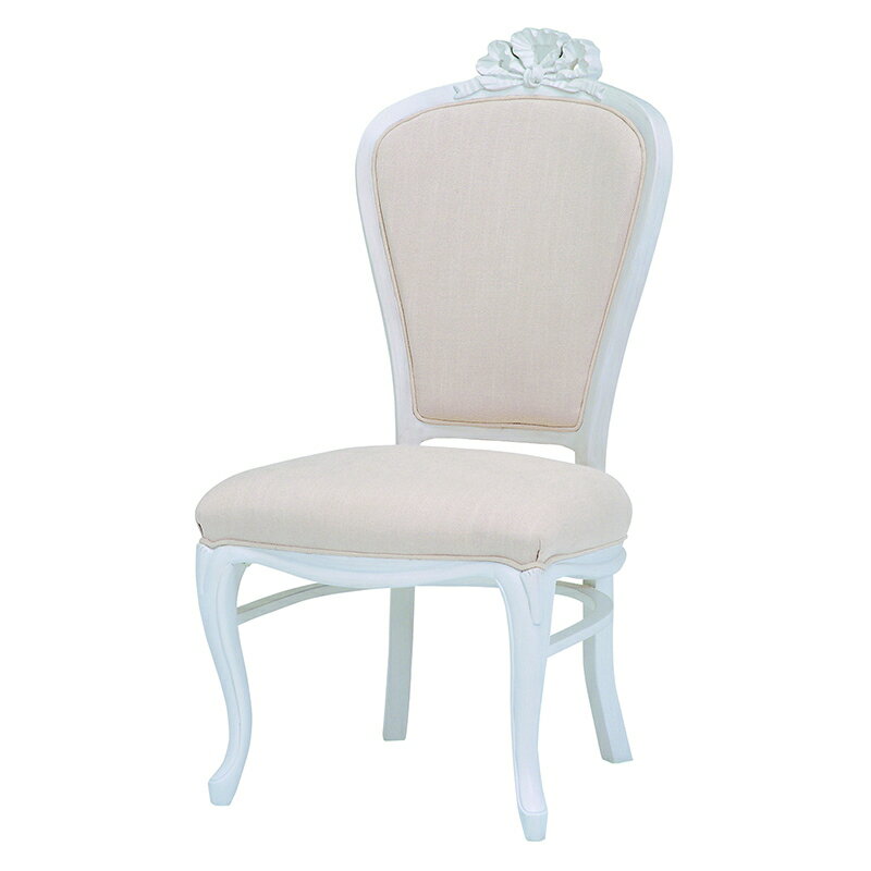 【6ヶ月保証付】椅子 アンティークホワイト クラシック 上品 モダン アンティーク風 ダイニングチェア ..