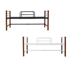 【6ヶ月保証付】シングルベッド ハイタイプ 高さ 60 木製 支柱 パイプベッド 天然木 頑丈 ミドル ロフトベッド ロータイプ 丈夫IRI-1041