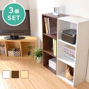 11/20(木)00:00〜最大2000円OFFクーポン配布中 カラーボックス 棚 シリーズ【kara-bacoA4】3段A4サイズ 3個セット