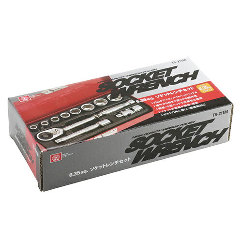 樂天商城 - 1/4ソケットレンチセット SK11 TS-211M 11PCS 72山ギア採用のラチェットハンドルで 細やかな動きを実現し 狭い場所でも作業性が抜群 小ボルト・ナットの締め付け 緩め作業。 BFJ1036569
