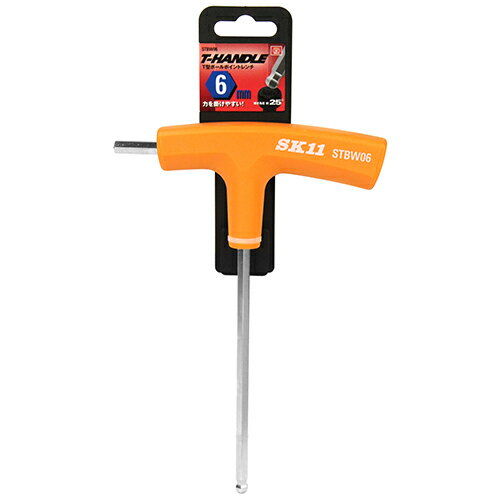 T型ボールポイントレンチ SK11 6MM T型ハンドル、ボールポイント六角棒レンチです。六角穴付ボルト・六角穴付き止めネジの締め付け、緩め作業。 BFJ1036977
