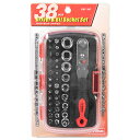 ドライバー&ビット・ソケット E-Value EMT-38C 家具の組み立て・メンテナンスに最適な、38pcs入りのセットです。家庭・事務所等におけるメンテナン...