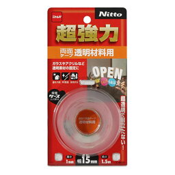 超強力両面テープ透明材料用 ニトムズ T4610 15X1.5 貼りあとを目立たせたくない透明素材の接着・固定に最適です。金属・木材・透明素材等の接着・固定や補修。 BFJ1024953