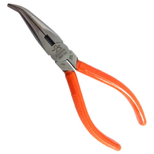 横曲りラジオペンチ フジ矢 350Y-150 先端が横に曲がっているので、幅の狭いスペースの中での作業に最適です。電気・通信関係、精密機器の組立配線工事等の作業。 BFJ1026883