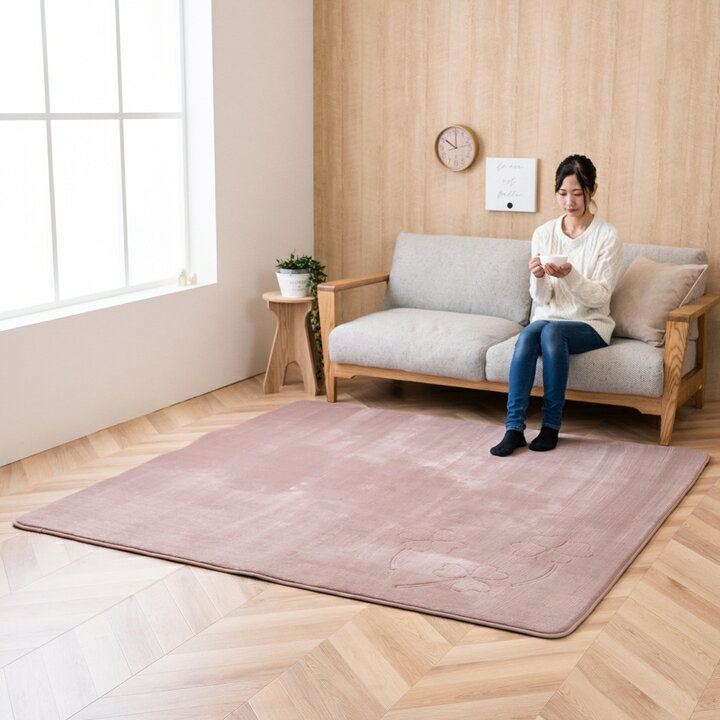 Loop Carpets - 最大3000円OFFクーポン配布中 05/23(土)20:00〜 カーペット ラグ 長方形 小さめ 無地長 ボリューム 厚手 低反発 滑り止め ベージュ 約90×185cm カーペット ラグ ベージュ ローズ オシャレ リビング おしゃれ ラグ 滑りにくい 滑り止め カーペット ラグ 滑りにくい