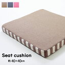 【ボーナスSALE開催中】クッション 低反発 無地 シート エルマー ブラウン 約 40×40cm 中=低反発ウレタン40mm