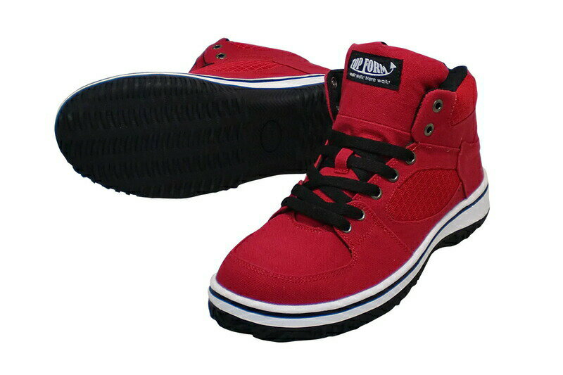 樂天商城 - 安全靴 メンズ おしゃれ ハイカット スニーカー メンズ 赤 レッド シンプル シューズ 靴 履きやすい 疲れにくい 大人 セーフティスニーカー セーフティースニーカー 紐くつ 紐靴 シューズ 靴 消臭 作業用
