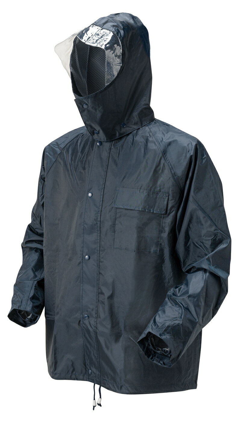 【期間限定 P2倍】かっぱ 雨具 上着 ヤッケ シンプル 防寒 かっこいい 合羽 自転車 通学 通勤 作業用 ネイビー 紺 防風 軽量 作業着 メンズ レディース ユニセックス 男女兼用 反射テープ付き bkt1017664