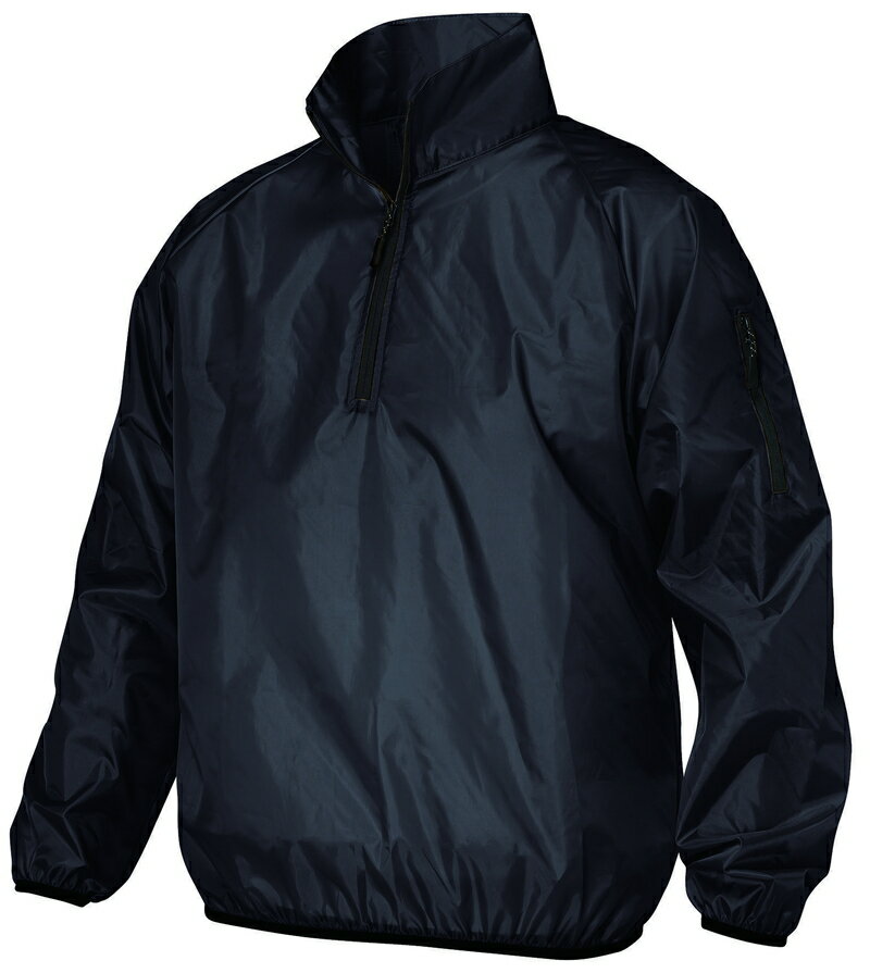 【6ヶ月保証付】ハーフジップハイネックヤッケ(ヤッケプラス) フードなしタイプ ブラック 黒 防寒 防風..