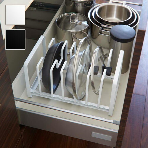 シンク下 フライパン&鍋蓋スタンド シンク下収納スタンド フライパンスタンド 食器スタンド プレートラック スタンド キッチン整理収納 【送料無料】 山崎実業 タワーシリーズ TOWER タワーのサムネイル