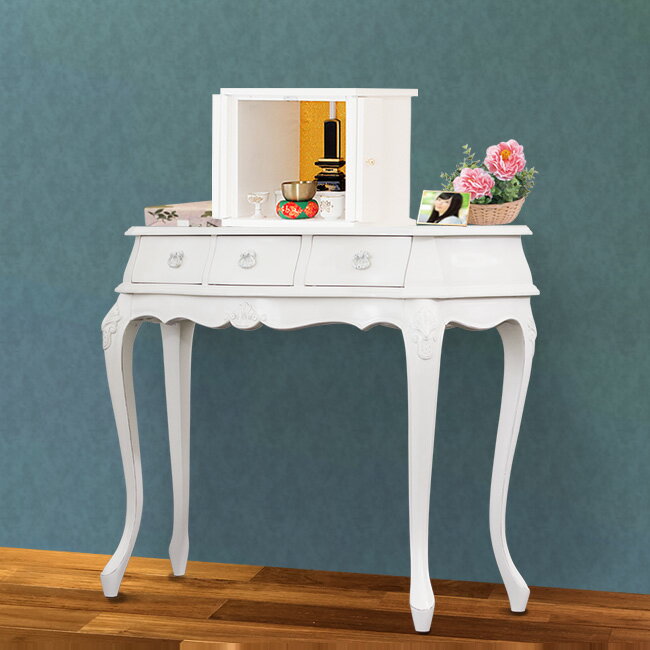 【6ヶ月保証付】仏壇台 コンソール 幅約90 ヨーロピアン アンティーク風 ロココ調 ロイヤル おしゃれ ..