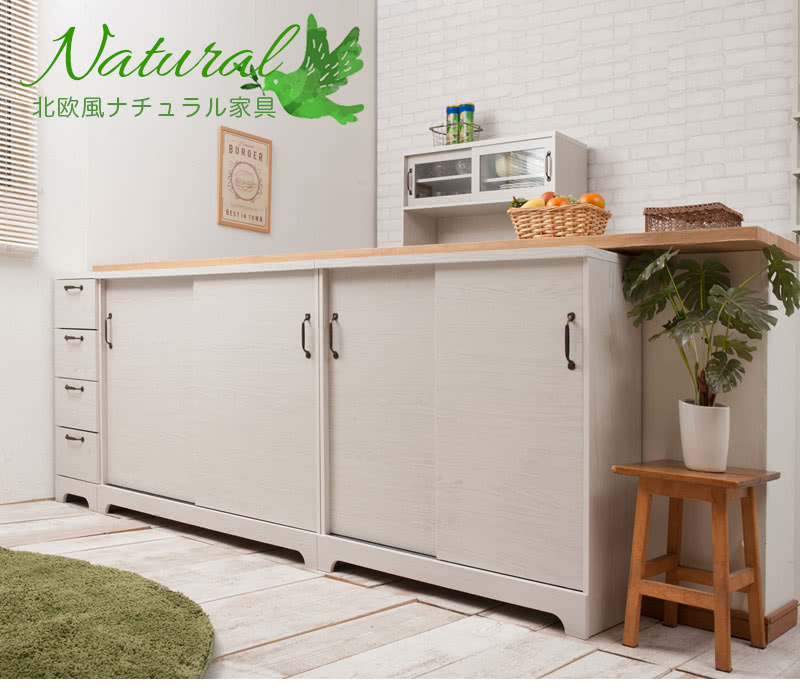 最大3000円OFFクーポン配付中 キャビネット 110cm幅 収納 キッチンボード 白木 ホワイト ナチュラル 北欧テイスト家具 傷つきにくい 丈夫 カウンター下収納 木製 おしゃれ 北欧風 カントリー調 可愛い キッチンラック 台所 sangostyle-10049486 インテリア雑貨 サンゴスタイル サンプル画像2