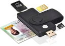 ICカードリーダー 超小型 4in1 マイナンバーカード対応 住基カード 電子納税 e-Tax 公的個人認証サービス SDカード MicroSDカード 写真..