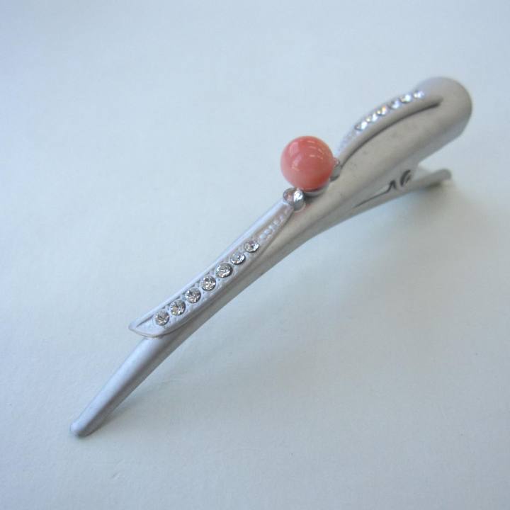 ピンク珊瑚 ダッカールクリップ (7.2ミリ) ヘアアクセサリー 『宝石サンゴ』 珊瑚婚 還暦 誕生日 御祝 厄除 御守 3月の誕生石 ギフト プレゼント 結婚...