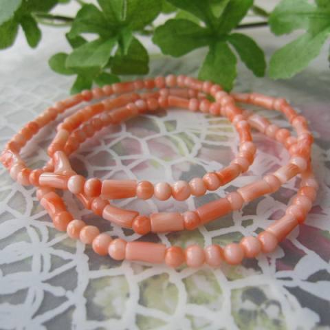 ピンク珊瑚 枝と丸玉のブレスレット 『宝石サンゴ』 珊瑚婚 還暦 誕生日 御祝 厄除 御守 3月の誕生石 ギフト プレゼント 結婚35周年 珊瑚職人