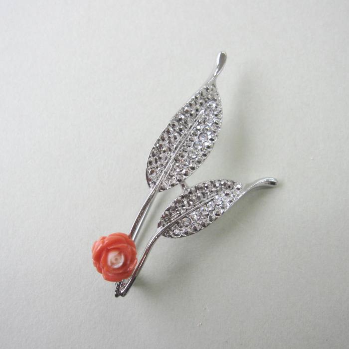 桃珊瑚薔薇の花リーフモチーフブロー...