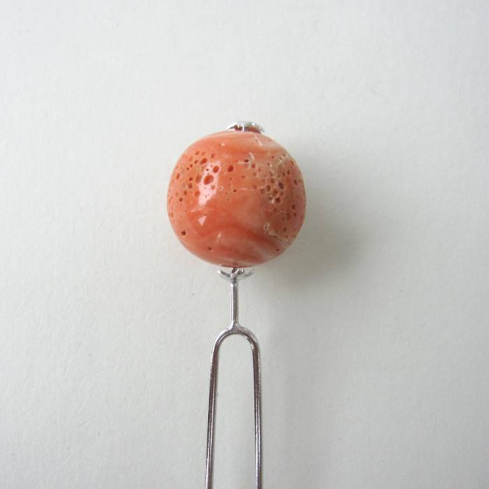 桃珊瑚 大玉 かんざし 20ミリ す玉 和小物 和装 髪飾り 着物 宝石サンゴ 珊瑚婚 還暦 誕生日 御祝 厄除 御守 3月の誕生石 ギフト プレゼント 結婚3...