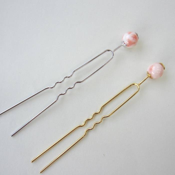 ピンク珊瑚 玉かんざし 約10ミリ 真鍮 宝石サンゴ 珊瑚婚 還暦 誕生日 御祝 厄除 御守 3月の誕生石 ギフト プレゼント 結婚35周年 珊瑚職人