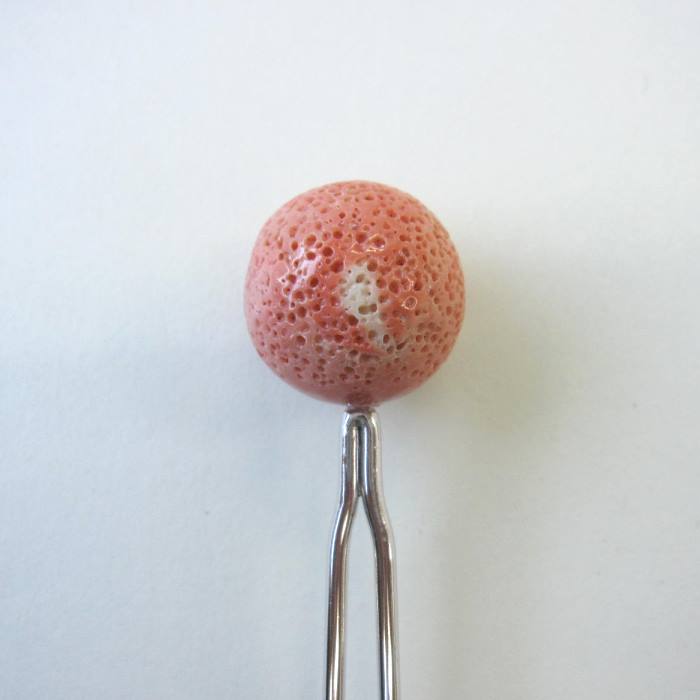 桃珊瑚 す玉 かんざし (約19.2ミリ) 和小物 和装 髪飾り 着物 宝石サンゴ 珊瑚婚 還暦 誕生日 御祝 厄除 御守 3月の誕生石 ギフト プレゼント 結...