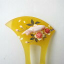 ピンク珊瑚 鯉とお花 かんざし 昇り鯉 蒔絵風 和服 バチ型 宝石サンゴ 珊瑚婚 還暦 誕生日 御祝 厄除 御守 3月の誕生石 ギフト プレゼント 結婚35周年...