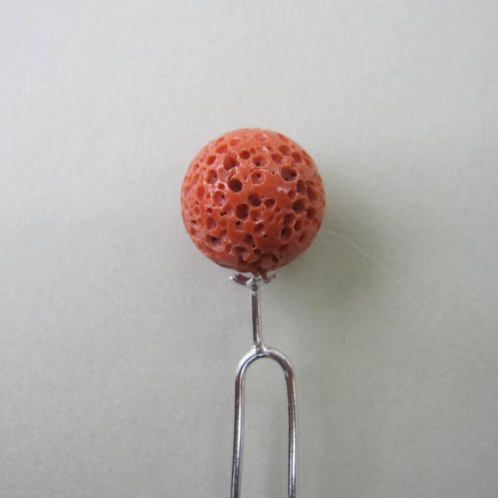 桃珊瑚 す玉 かんざし 16.8ミリ 和小物 髪飾り 着物 宝石サンゴ 珊瑚婚 還暦 誕生日 御祝 厄除 御守 3月の誕生石 ギフト プレゼント 結婚35周年 ...