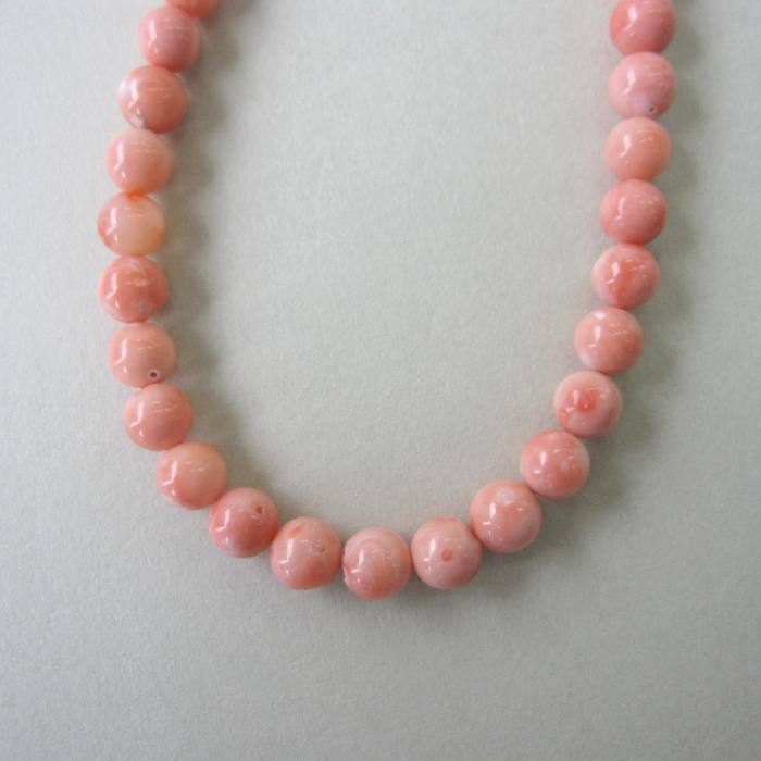桃珊瑚ネックレス真鍮モモ『宝石サン...