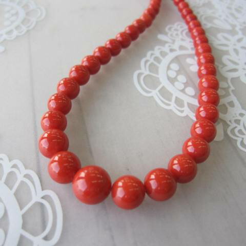 イタリア産 赤珊瑚 ネックレス センター10.8ミリ 42.5センチ K14 サルジ 地中海 『宝石サンゴ』 珊瑚婚 還暦 誕生日 御祝 厄除 御守 3月の誕生...