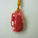 日本 高知産赤・桃珊瑚 不動明王 カンマン 梵字 根付け 宝石サンゴ 珊瑚婚 還暦 誕生日 御祝 厄除 御守 3月の誕生石 ギフト プレゼント 結婚35周年 珊...