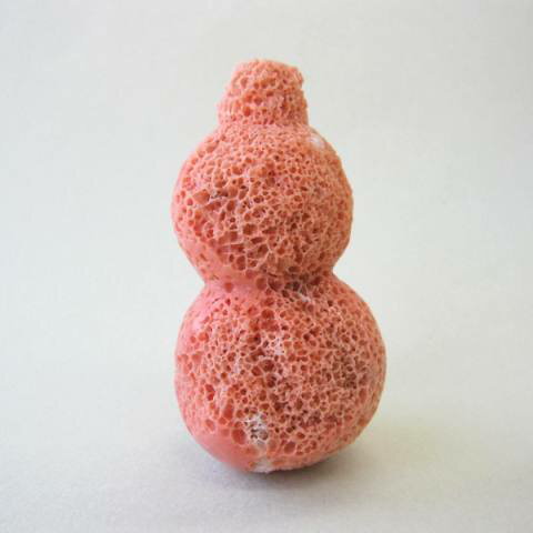 桃珊瑚 ジャンボ瓢箪の置物 縁起物 ひょうたん 宝石サンゴ 珊瑚婚 還暦 誕生日 御祝 厄除 御守 3月の誕生石 ギフト プレゼント 結婚35周年 珊瑚職人