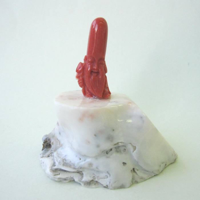 桃珊瑚 福禄寿 置物 ミッド珊瑚台 飾り 御守 風水 宝石サンゴ 珊瑚婚 還暦 誕生日 御祝 厄除 御守 3月の誕生石 ギフト プレゼント 結婚35周年 珊瑚職...