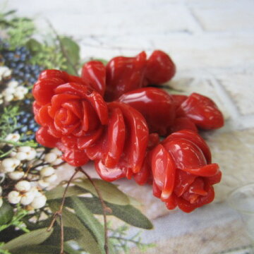 【楽天市場】豪華・高知産血赤珊瑚バラの彫りパーツ（30.4g）天然ちあかサンゴ：珊瑚職人館ー土佐